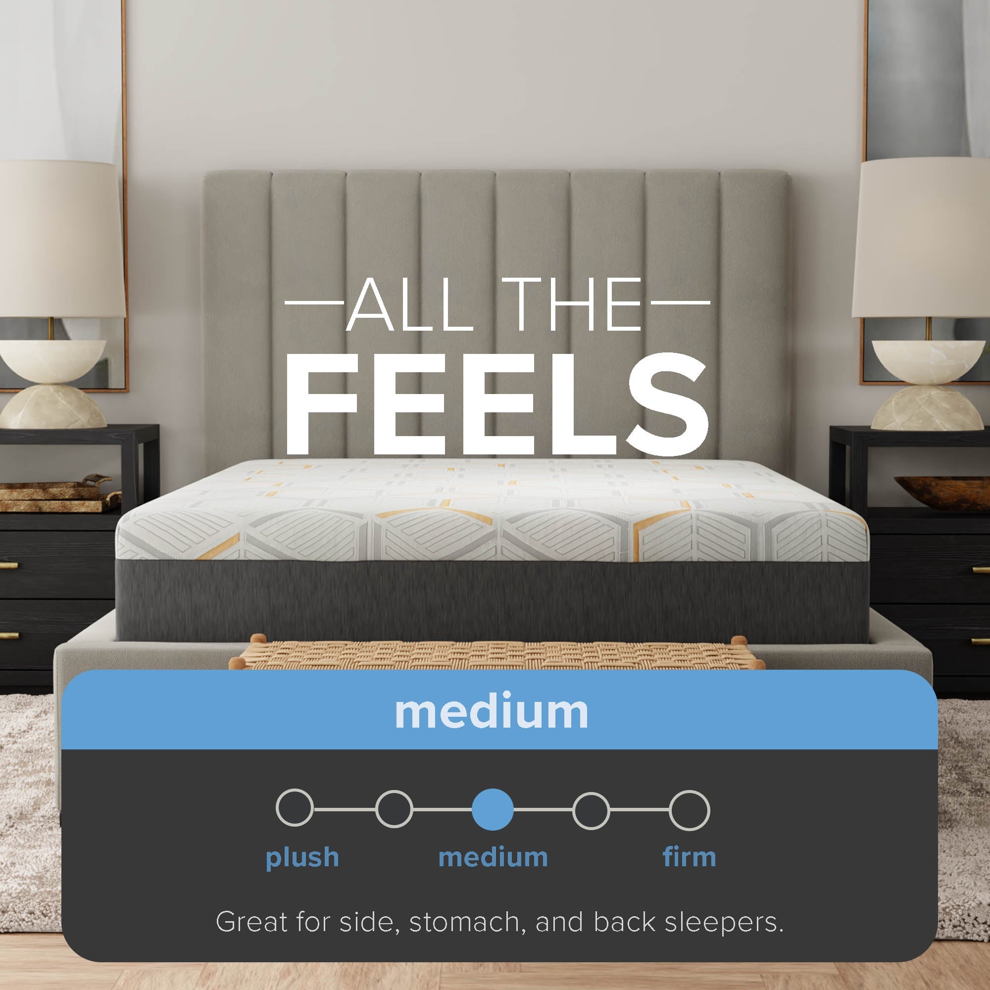 12" zzZen Head Split / Flex Head Copper Gel Infused Mattress - Medium Firm