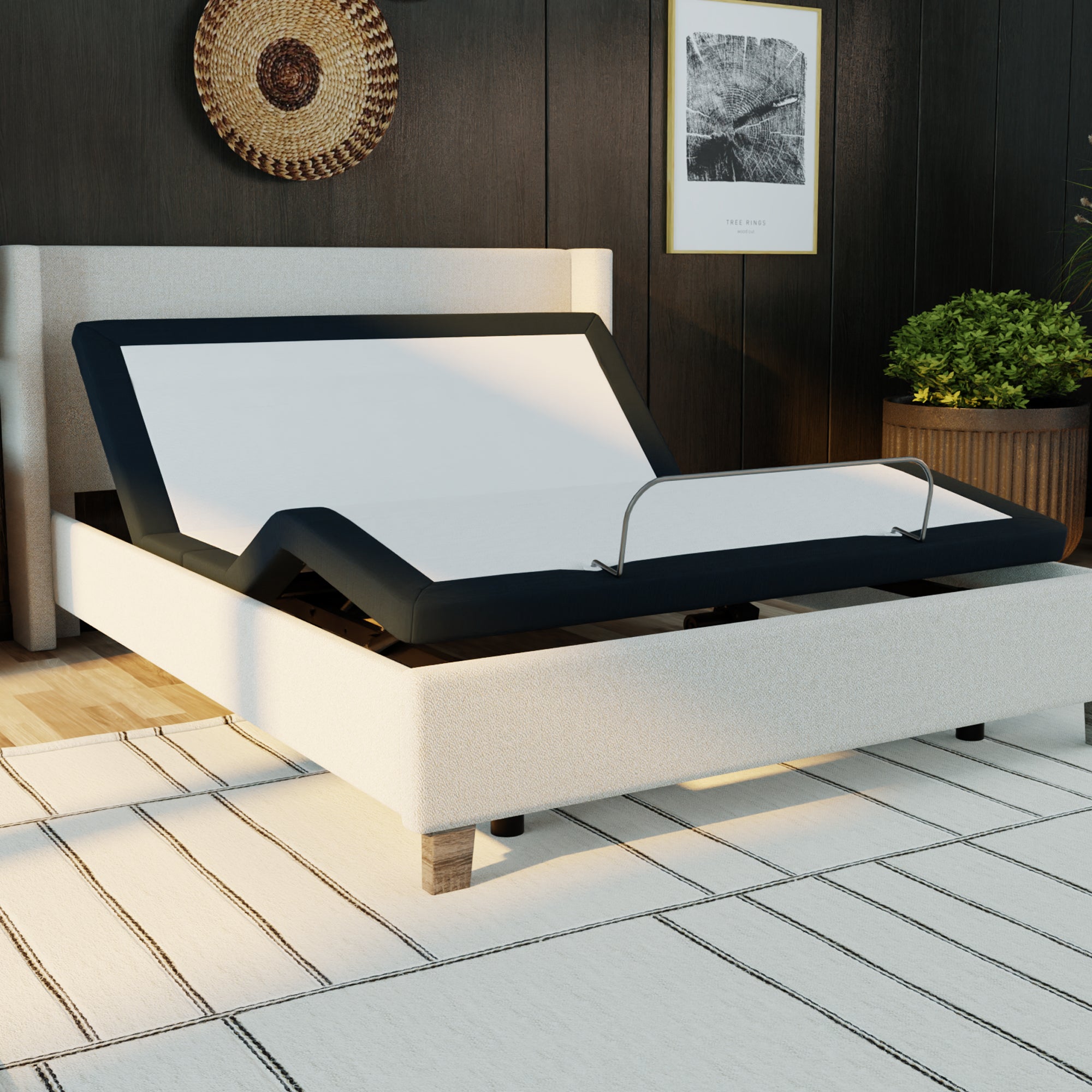 ZZZEN E3 ZERO CLEARANCE ADJUSTABLE BED FRAME WITH WIRLESS REMOTE