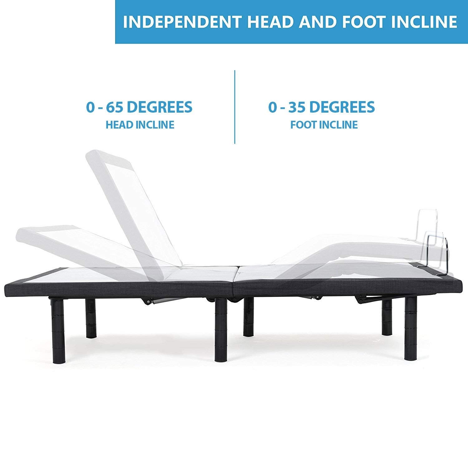 Open Box Return - e5 Head Tilt Adjustable Bed Base with Wireless Remote