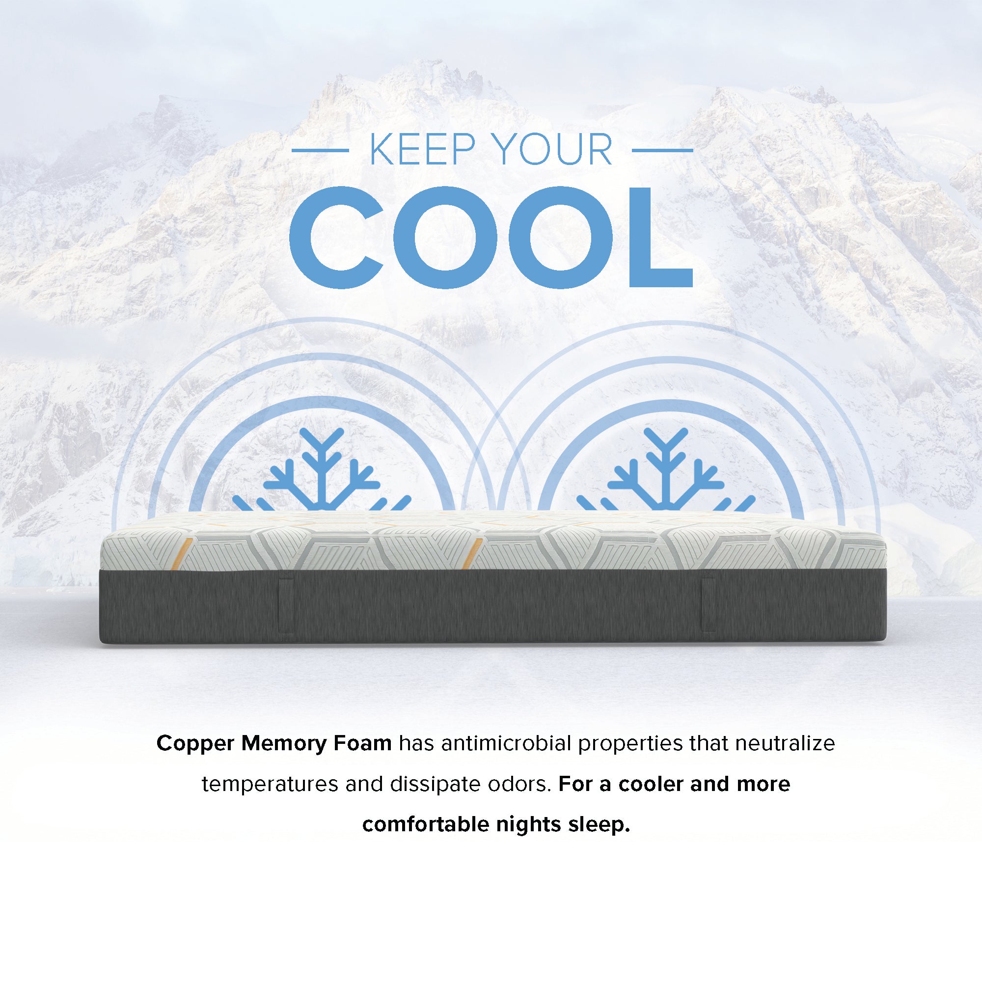 12" zzZen Copper Gel Infused - Medium Firm - Premium Memory Foam Mattress