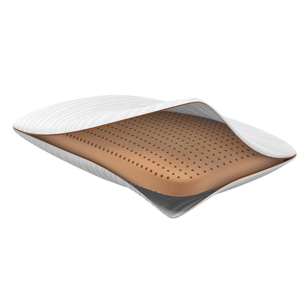 Ventilated Copper Memory Foam Pillow - Washable Cover